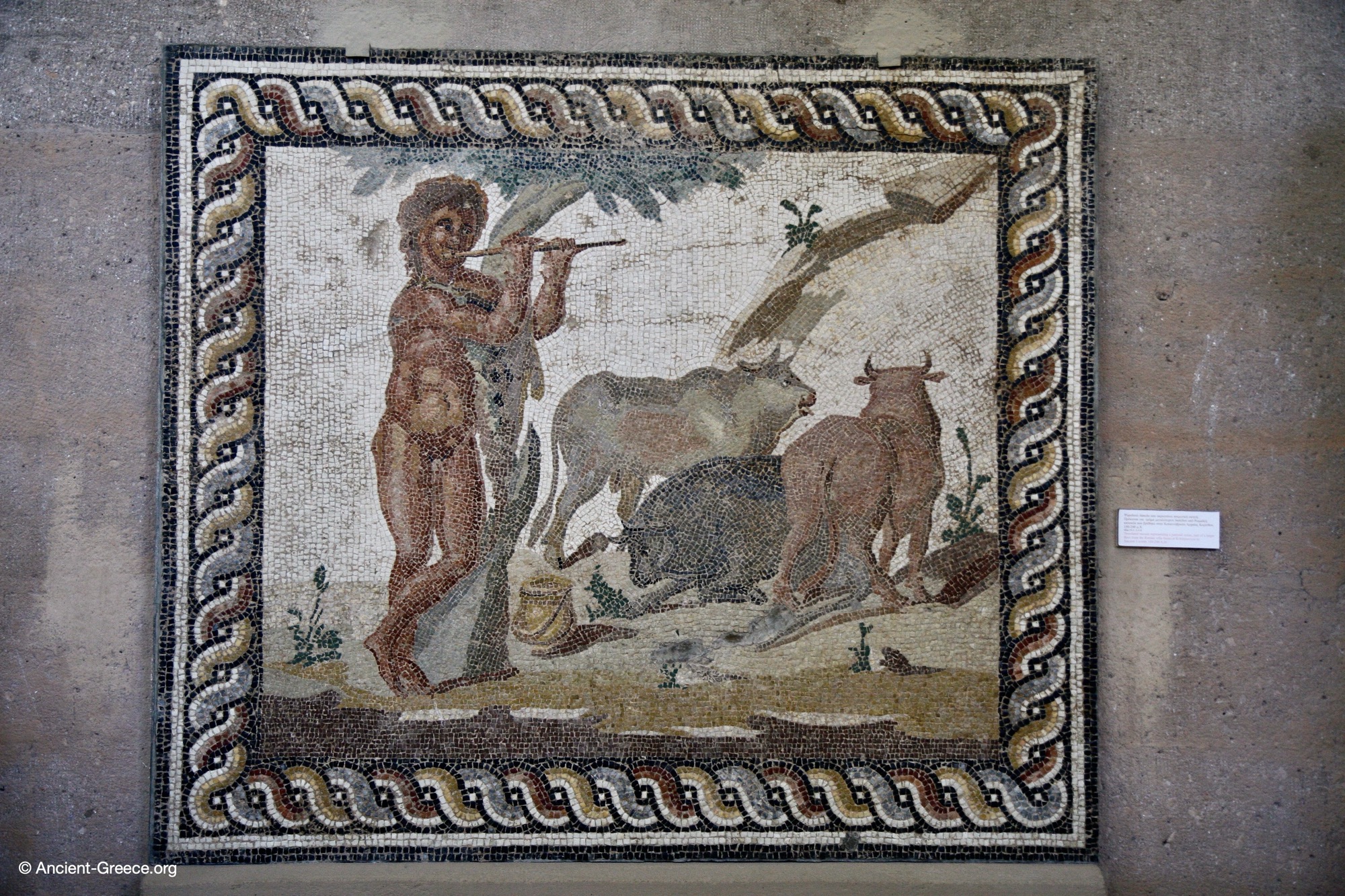 Pastoral Scene Mosaic Stone and