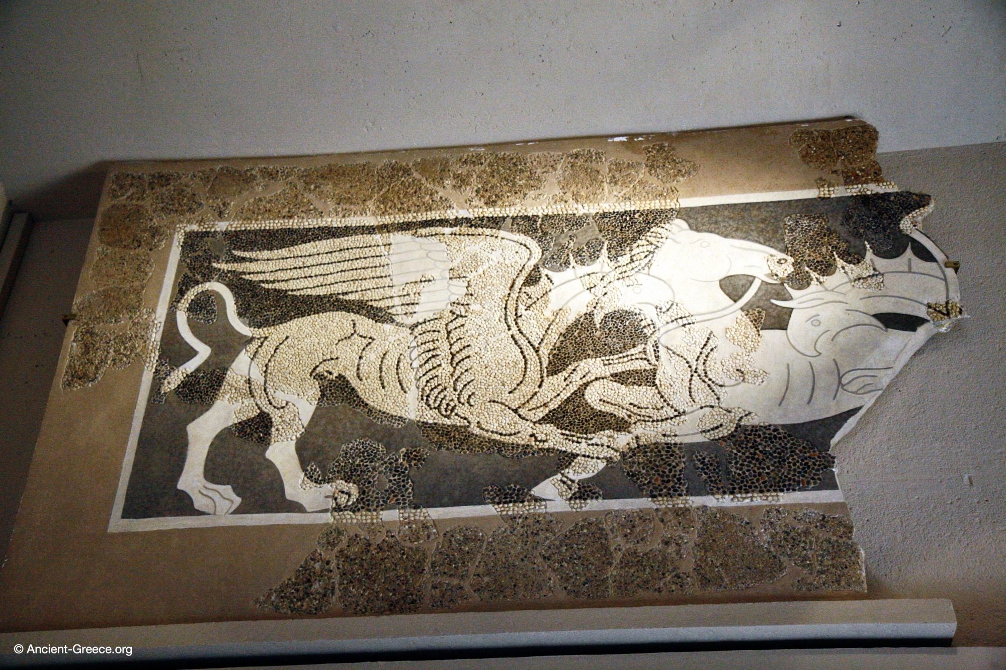 Pebble Mosaic Depicting a Griffin