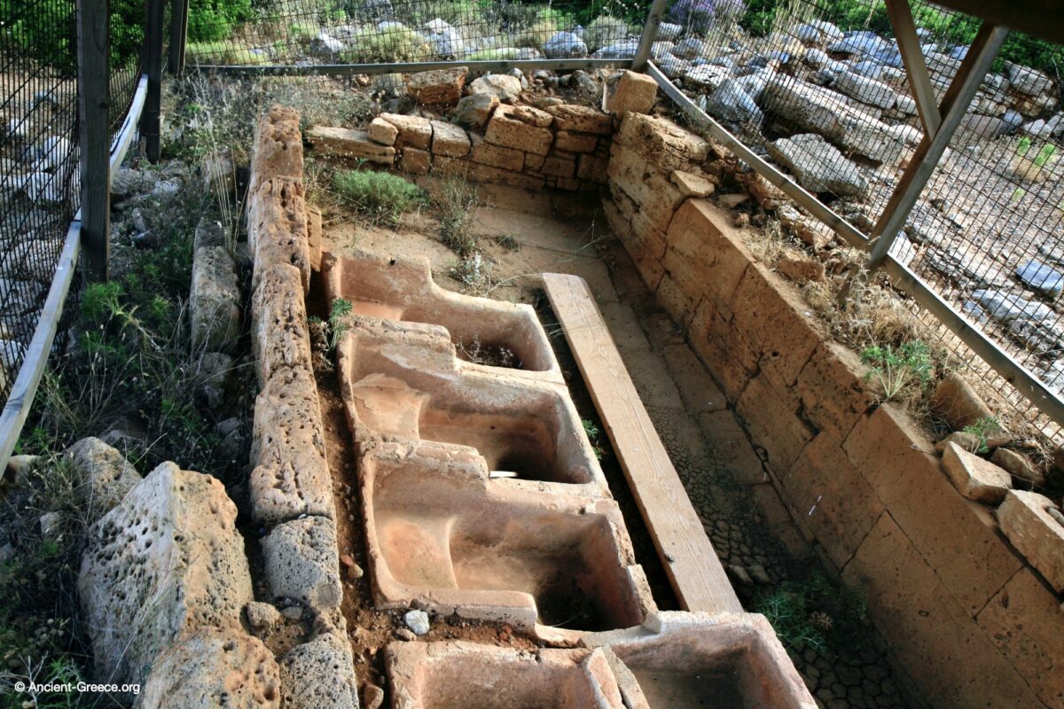 Hellenistic Public Baths Terracotta Basins