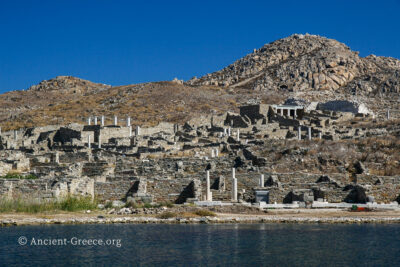 Ancient Delos ruins. Greece