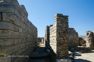 Ancient Delos ruins. Greece