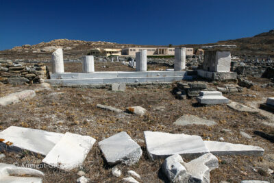 Agora of the Italians ruined columns and foundations