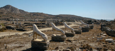 The Terrace of the Lions with the lion statue replicas