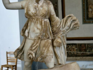 Statue of Artemis and a deer