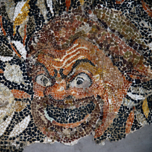 Mosaic detail: Comedy theatrical Mask.