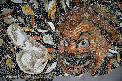 Mosaic detail: Comedy theatrical Mask.