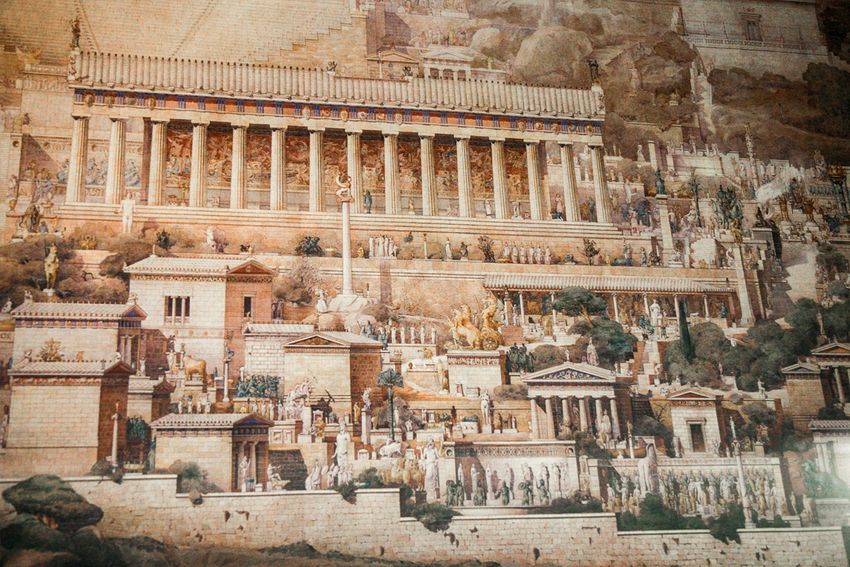 Delphi Reconstruction Painting Ancient Greece Delphi Reconstruction Painting Ancient Greece