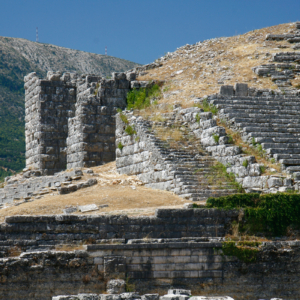 Dodona theatre scene and retaining walls