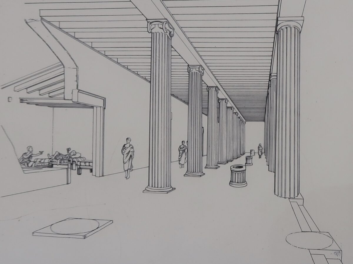 View of Emporion archaeological ruins in Empúries, Catalonia, Spain