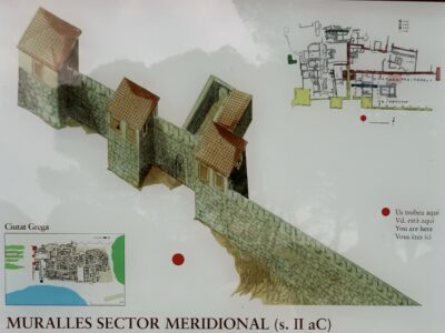 View of Emporion archaeological ruins in Empúries, Catalonia, Spain