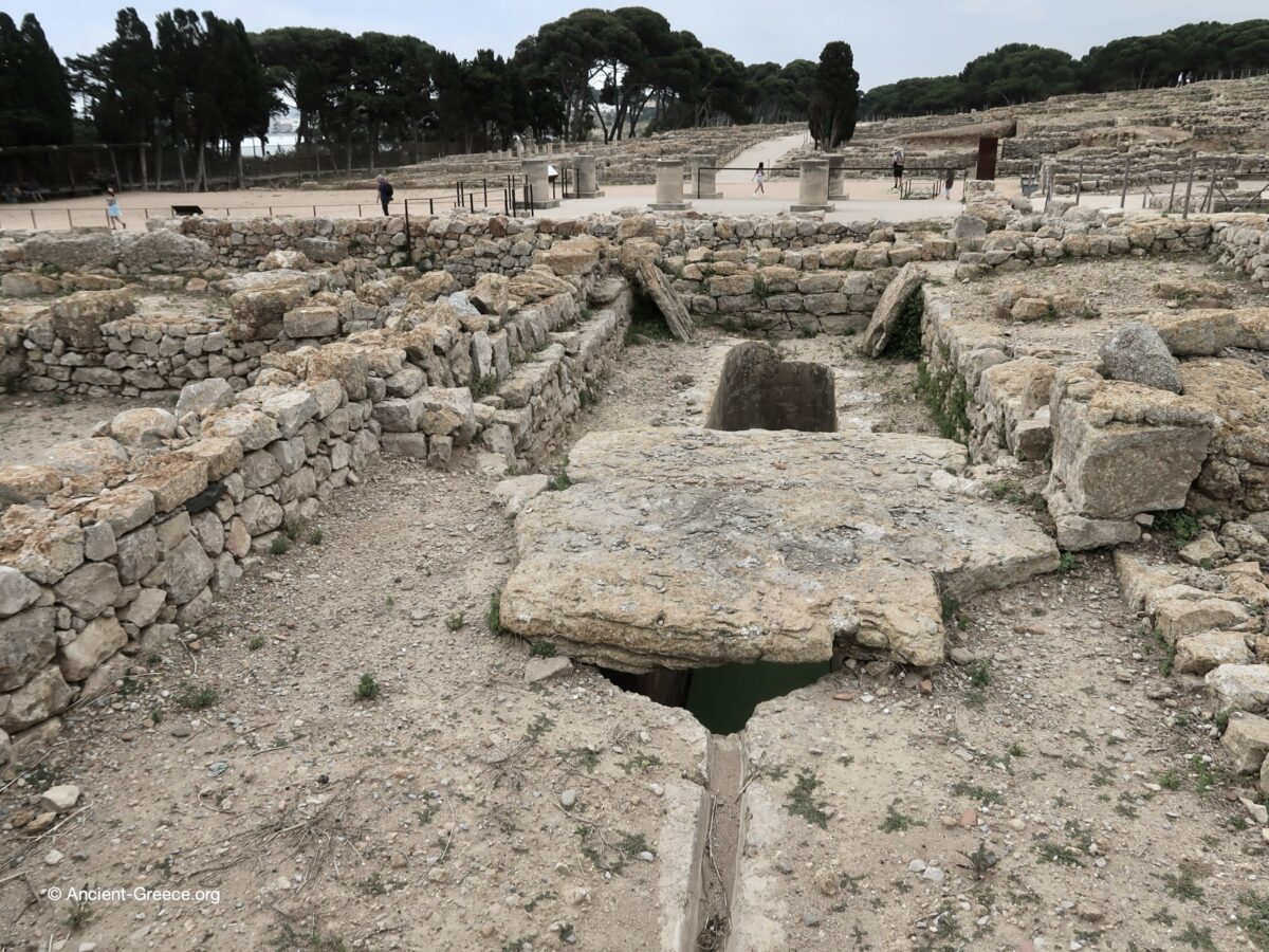 View of Emporion archaeological ruins in Empúries, Catalonia, Spain