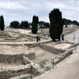 Panoramic view of Emporion archaeological ruins in Emp&uacute;ries, Catalonia, Spain.