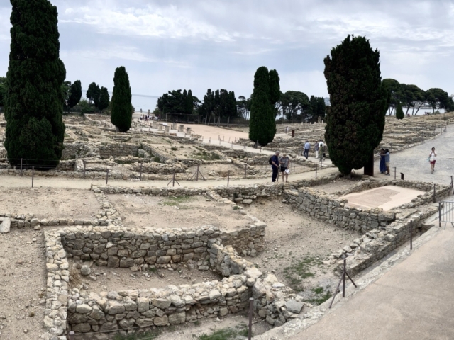 Panoramic view of Emporion archaeological ruins in Emp&uacute;ries, Catalonia, Spain.
