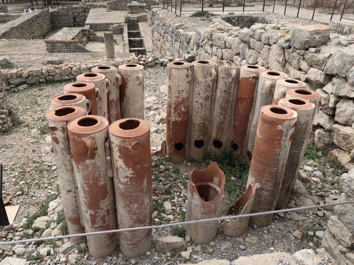 View of Emporion archaeological ruins in Empúries, Catalonia, Spain