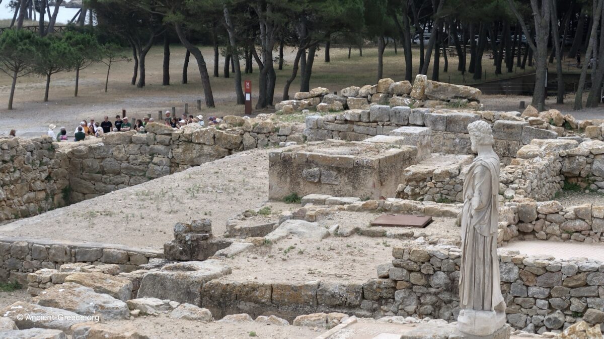 View of Emporion archaeological ruins in Empúries, Catalonia, Spain