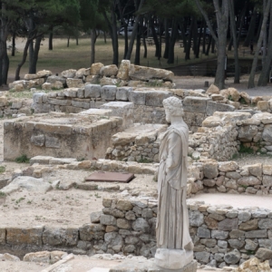 View of Emporion archaeological ruins in Emp&uacute;ries, Catalonia, Spain