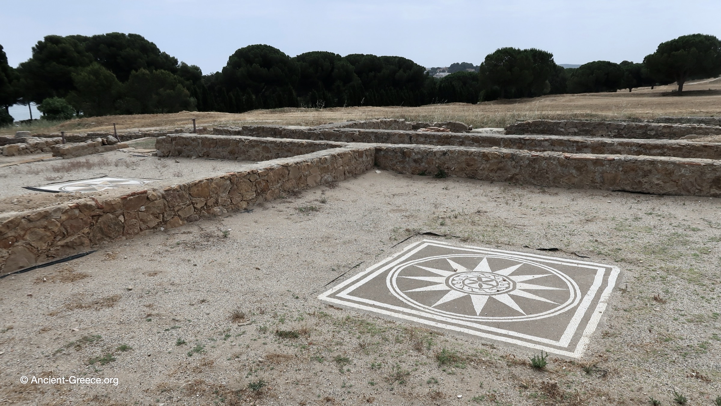 View of Emporion archaeological ruins in Empúries, Catalonia, Spain