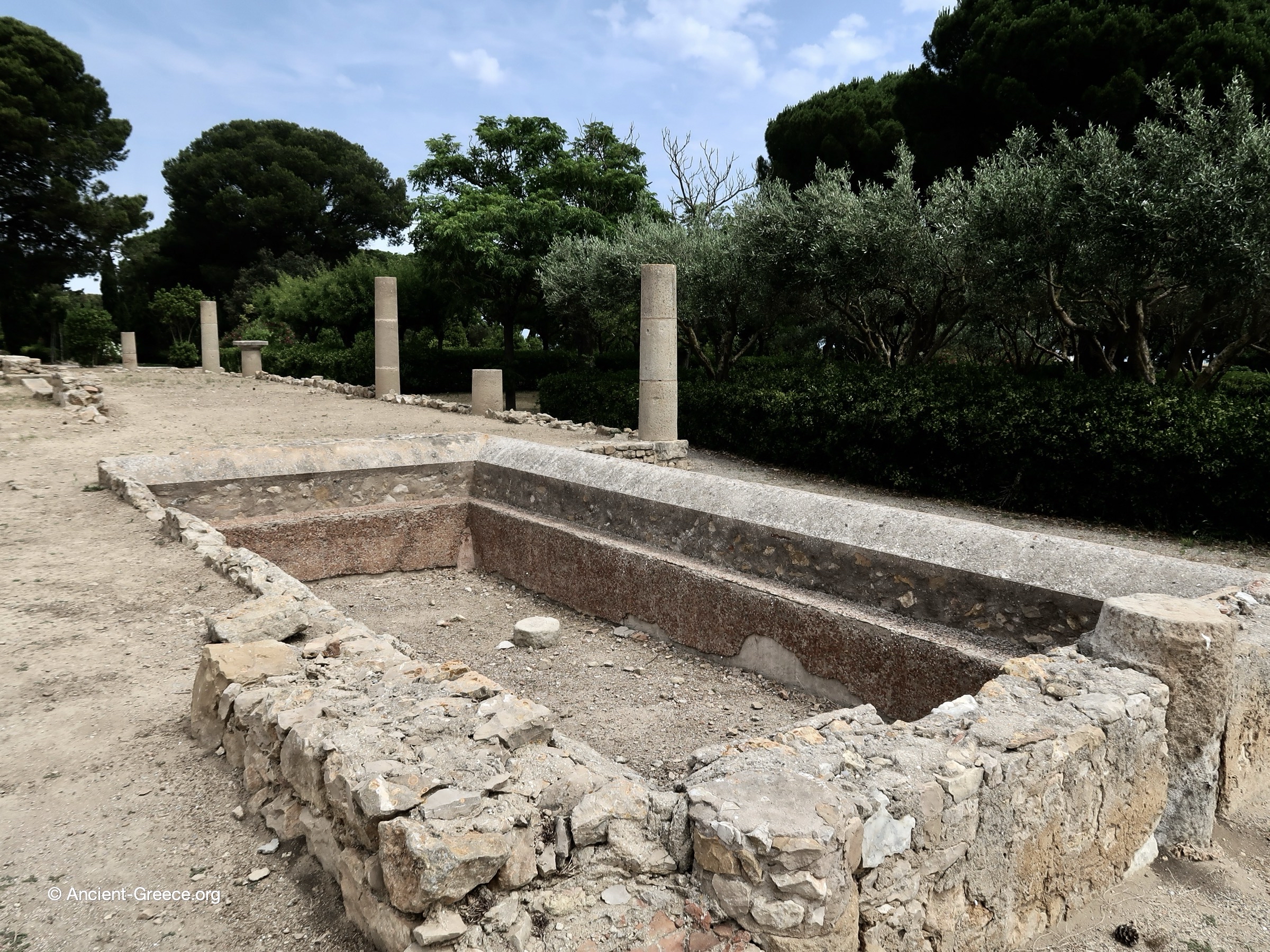 View of Emporion archaeological ruins in Empúries, Catalonia, Spain