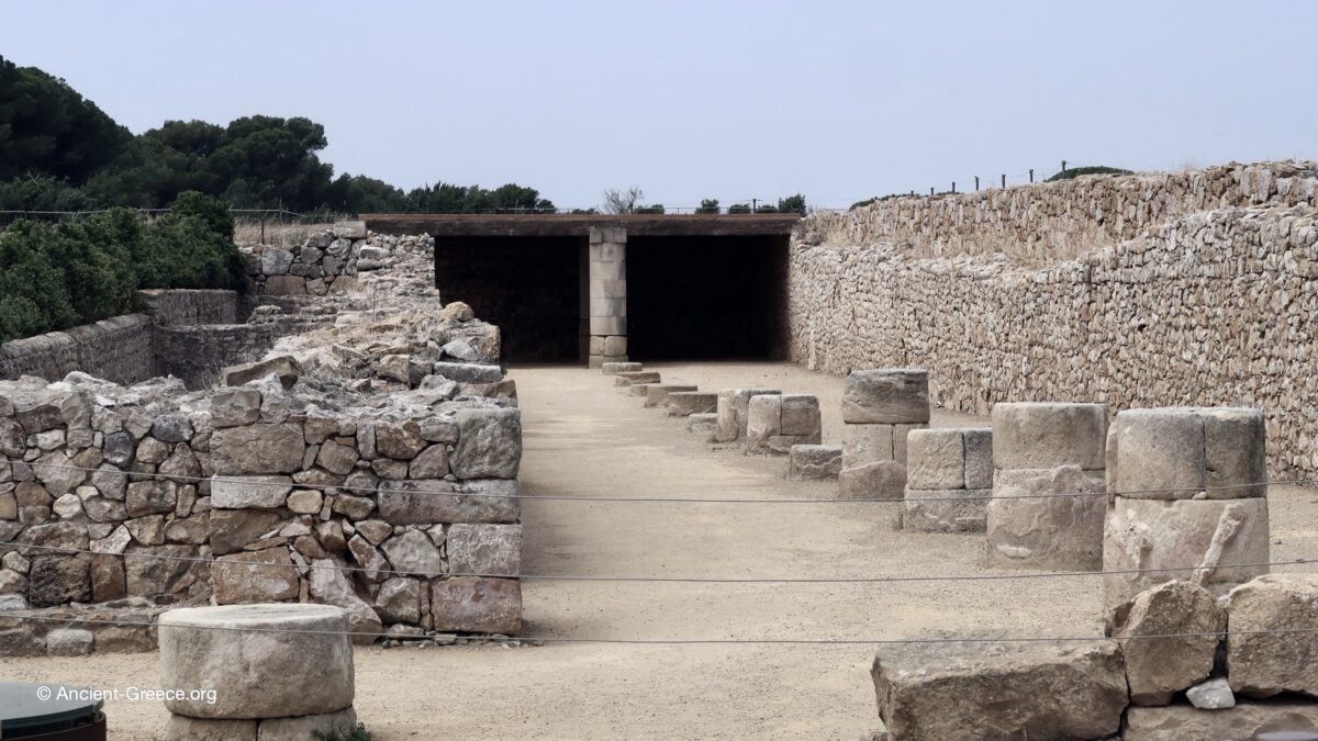 View of Emporion archaeological ruins in Empúries, Catalonia, Spain