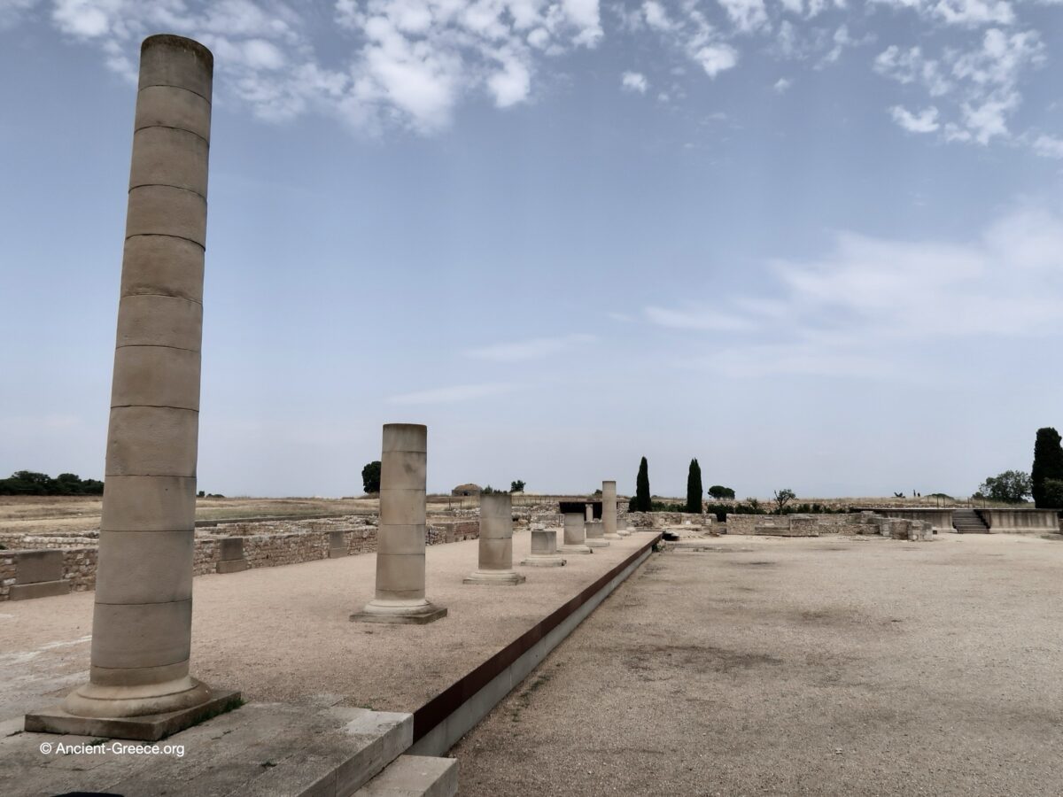 View of Emporion archaeological ruins in Empúries, Catalonia, Spain