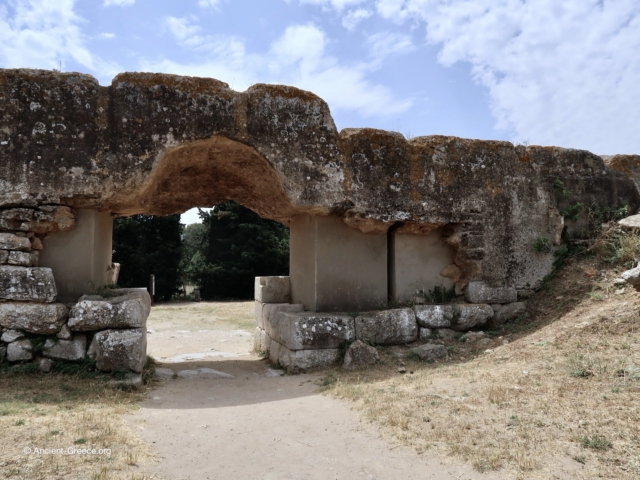 View of Emporion archaeological ruins in Emp&uacute;ries, Catalonia, Spain