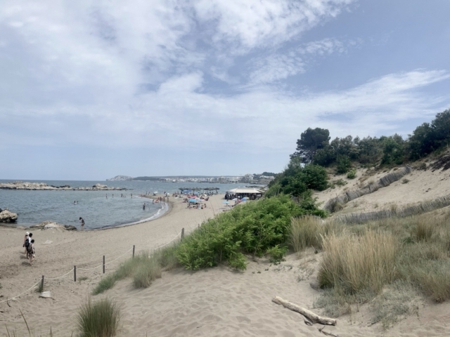 Panoramic view of Emporion mole and the adjacent harbors in Emp&uacute;ries, Catalonia, Spain
