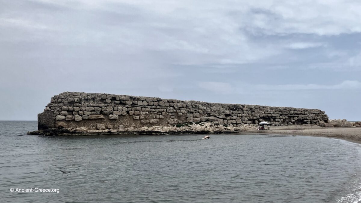 View of Emporion Mole in Empúries, Catalonia, Spain