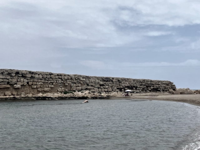 View of Emporion Mole in Emp&uacute;ries, Catalonia, Spain