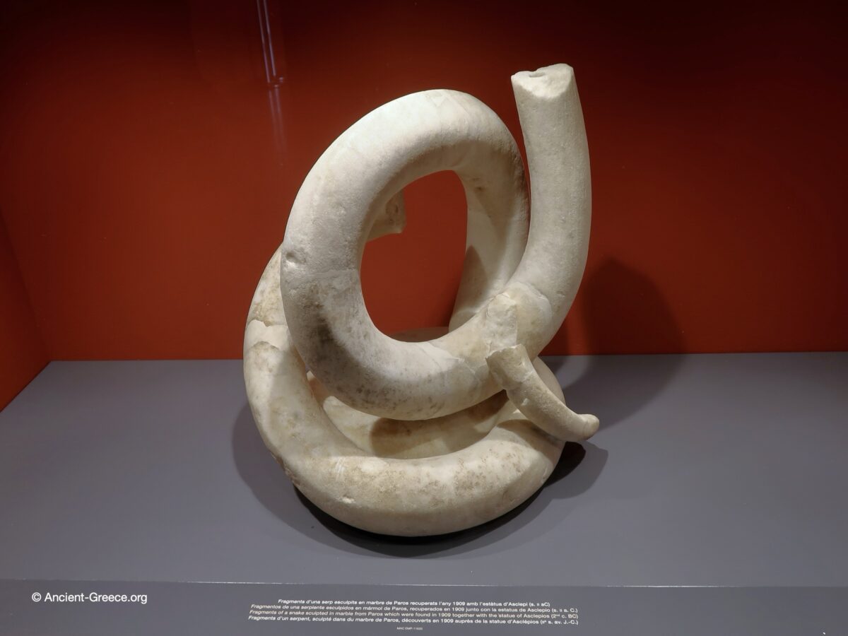 Marble snake fragment