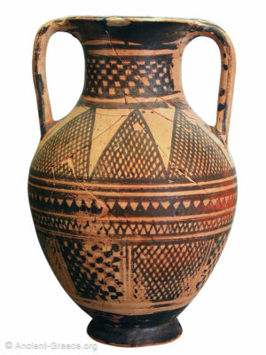 Ceramic vase with geometric patterns