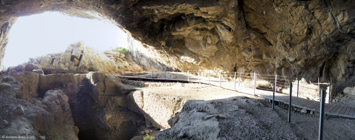 Franchthi Cave Excavation Trench Panorama