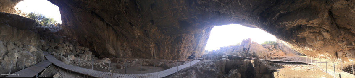 Franchthi Cave Interior Panorama