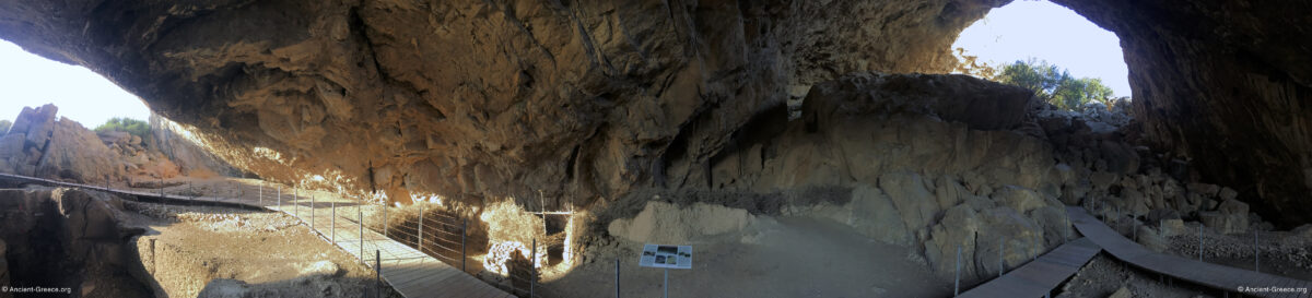 Franchthi Cave Interior Panorama