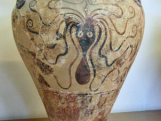 Large Minoan pithos with octopus decoration