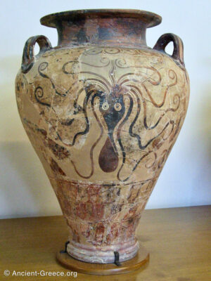 Large Minoan pithos with octopus decoration