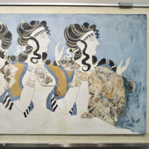Ladies in Blue Minoan Fresco Reconstruction