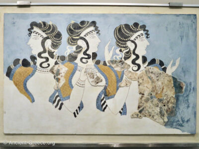 Ladies in Blue Minoan Fresco Reconstruction