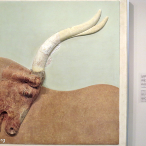 Fresco with relief bull