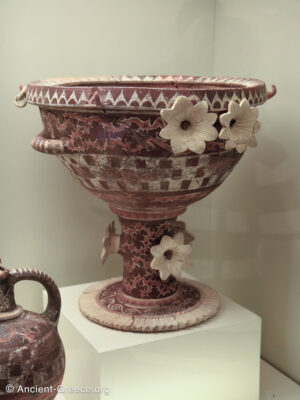 Krater with Cylindrical Foot and Flowers