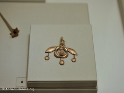 Gold Pendant with Two Bees