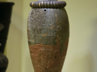 Rhyton with relief decoration of mountain shrine