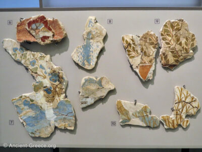 Fragments form Minoan Frescoes.