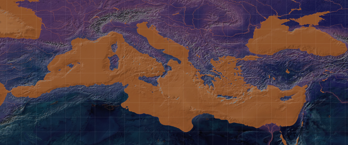 Map of the important Seans of Ancient Greece