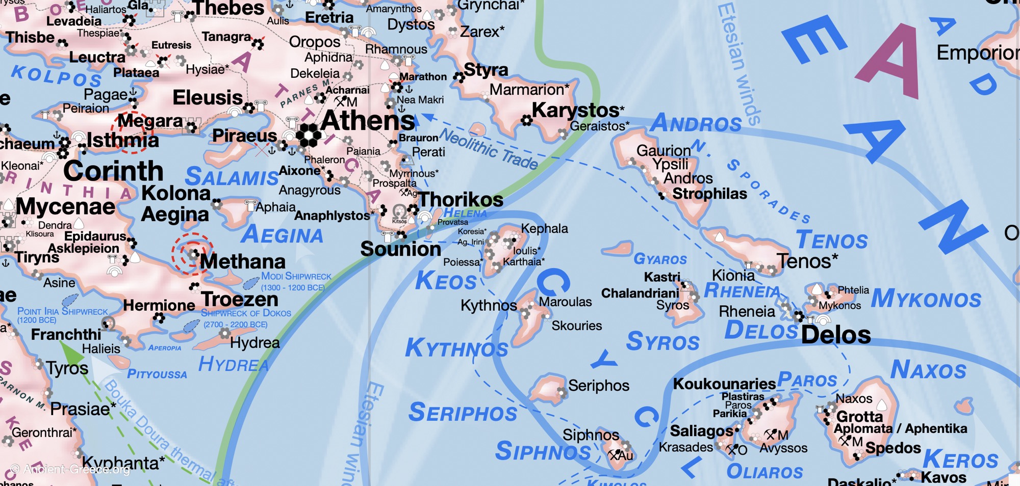 Keos island map