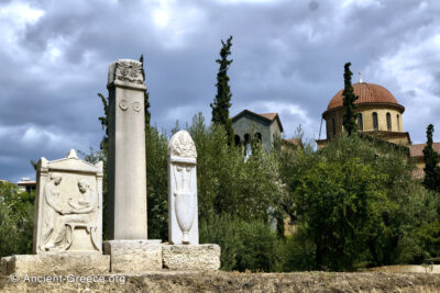 Kerameikos Archaeological Site Grave stele and a Christian church