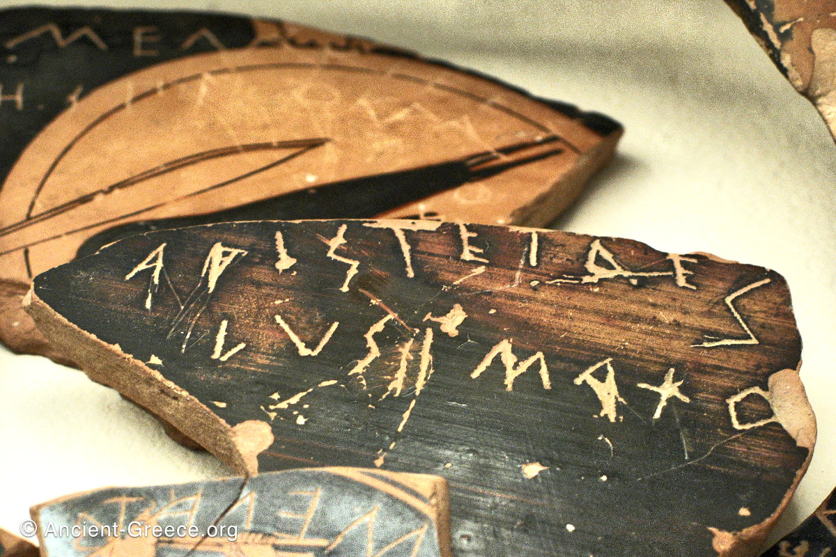 Ostracon with the name of Aristides Lysimachus