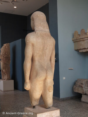 Kouros statue from the 3d quarter of the 6th century BCE.