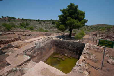 Lavrion ancient mine water basin