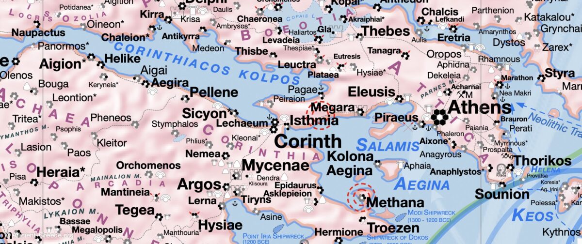 map Location of Corinth