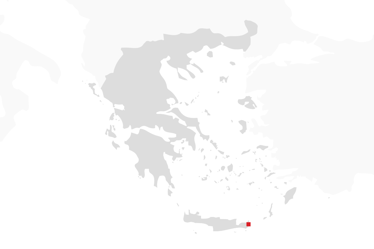 Location of Sitia and Palaikastro within the modern borders of Greece